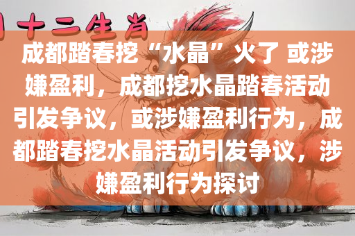 成都踏春挖“水晶”火了 或涉嫌盈利，成都挖水晶踏春活动引发争议，或涉嫌盈利行为，成都踏春挖水晶活动引发争议，涉嫌盈利行为探讨