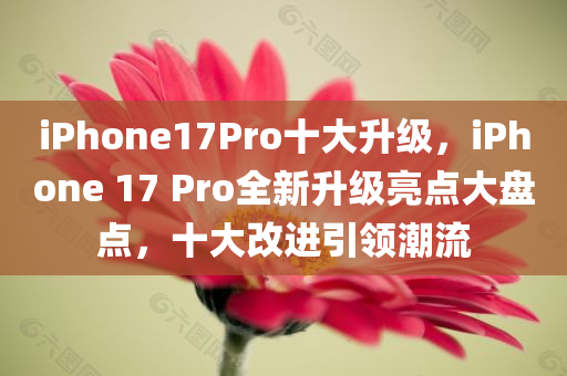 iPhone17Pro十大升级，iPhone 17 Pro全新升级亮点大盘点，十大改进引领潮流