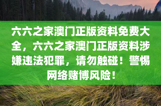 六六之家澳门正版资料免费大全，六六之家澳门正版资料涉嫌违法犯罪，请勿触碰！警惕网络赌博风险！