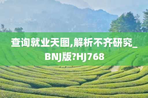 查询就业天图,解析不齐研究_BNJ版?HJ768