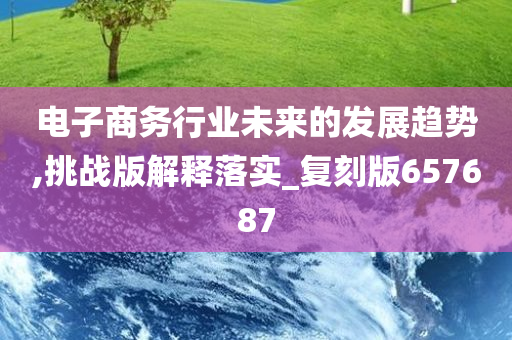 电子商务行业未来的发展趋势,挑战版解释落实_复刻版657687今晚必出三肖2025_2025新澳门精准免费提供·精确判断