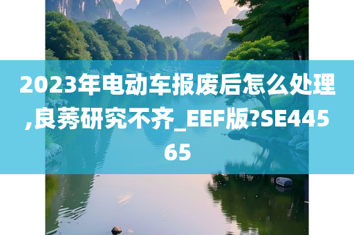 2023年电动车报废后怎么处理,良莠研究不齐_EEF版?SE44565