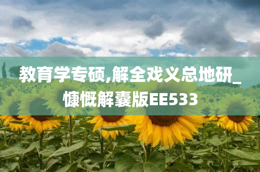 教育学专硕,解全戏义总地研_慷慨解囊版EE533