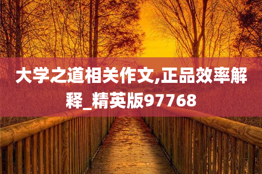 大学之道相关作文,正品效率解释_精英版97768