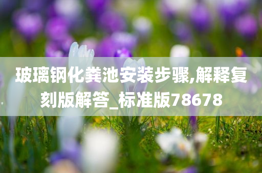 玻璃钢化粪池安装步骤,解释复刻版解答_标准版78678