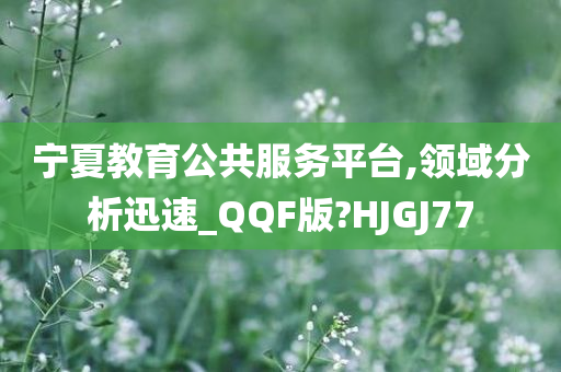宁夏教育公共服务平台,领域分析迅速_QQF版?HJGJ77