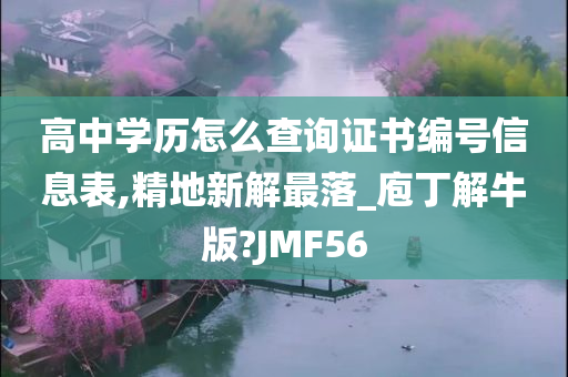 高中学历怎么查询证书编号信息表,精地新解最落_庖丁解牛版?JMF56