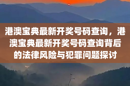 港澳宝典最新开奖号码查询，港澳宝典最新开奖号码查询背后的法律风险与犯罪问题探讨