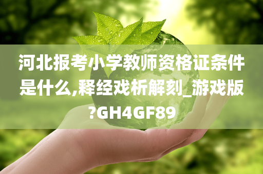 河北报考小学教师资格证条件是什么,释经戏析解刻_游戏版?GH4GF89
