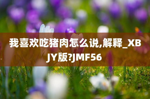 我喜欢吃猪肉怎么说,解释_XBJY版?JMF56