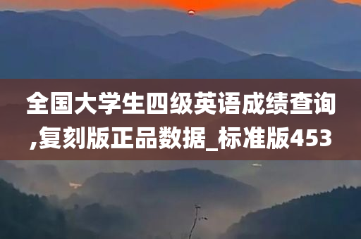全国大学生四级英语成绩查询,复刻版正品数据_标准版453