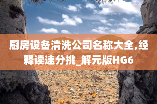 厨房设备清洗公司名称大全,经释读速分挑_解元版HG6