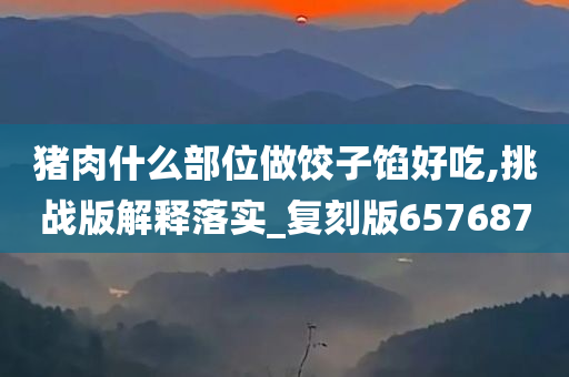 猪肉今晚必出三肖2025_2025新澳门精准免费提供·精确判断什么部位做饺子馅好吃,挑战版解释落实_复刻版657687