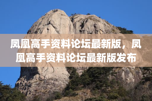 凤凰高手资料论坛最新版，凤凰高手资料论坛最新版发布