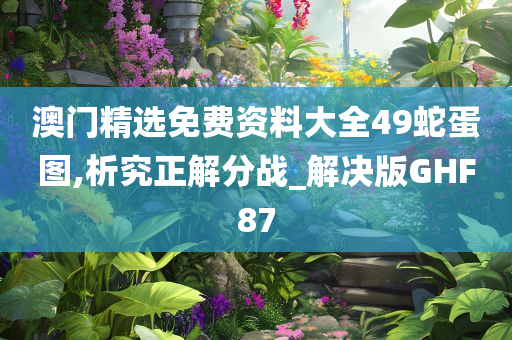 澳门精选免费资料大全49蛇蛋图,析究正解分战_解决版GHF87