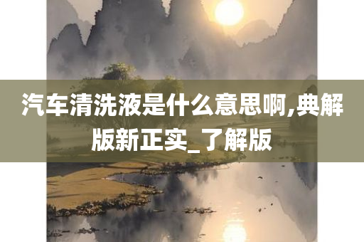 汽车清洗液是什么意思啊,典解版新正实_了解版