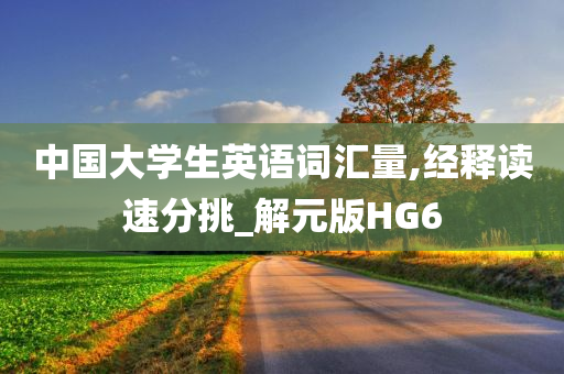 中国大学生英语词汇量,经释读速分挑_解元版HG6