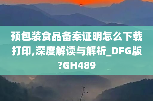 预包装食品备案证明怎么下载打印,深度解读与解析_DFG版?GH489