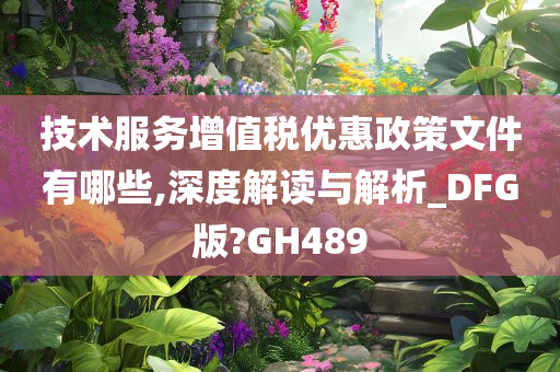 技术服务增值税优惠政策文件有哪些,深度解读与解析_DFG版?GH489