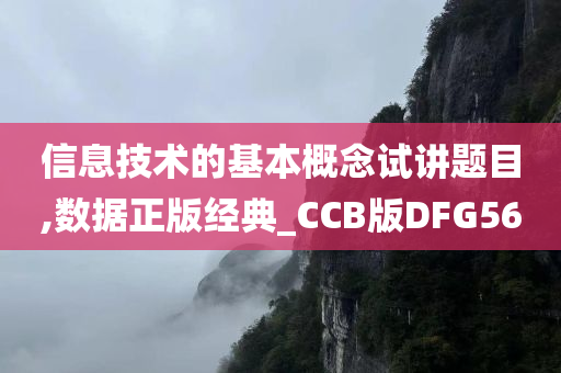 信息技术的基本概念试讲题目,数据正版经典_CCB版DFG56