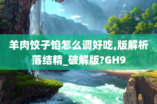 羊肉饺子馅怎么调好吃,版解析落结精_破解版?GH9