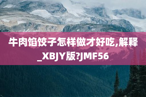 牛肉馅饺子怎样做才好吃,解释_XBJY版?JMF56