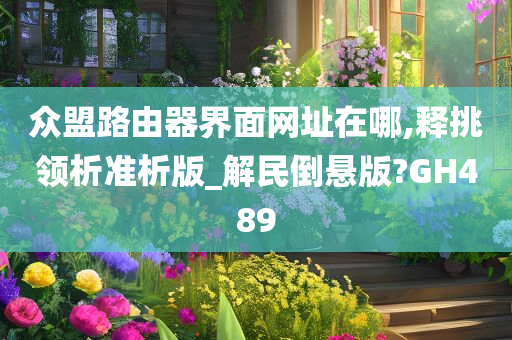 众盟路由器界面网址在哪,释挑领析准析版_解民倒悬版?GH489