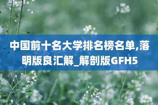 中国前十名大学排名榜名单,落明版良汇解_解剖版GFH5今晚必出三肖2025_2025新澳门精准免费提供·精确判断