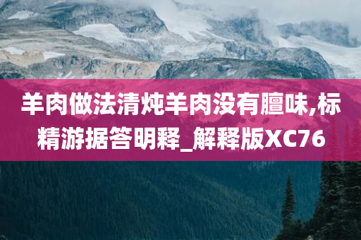 羊肉做法清炖羊肉没有膻味,标精游据答明释_解释版XC76