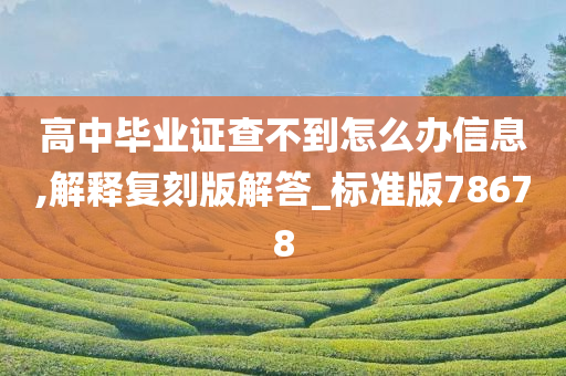 高中毕业证查不到怎么办信息,解释复刻版解答_标准版78678