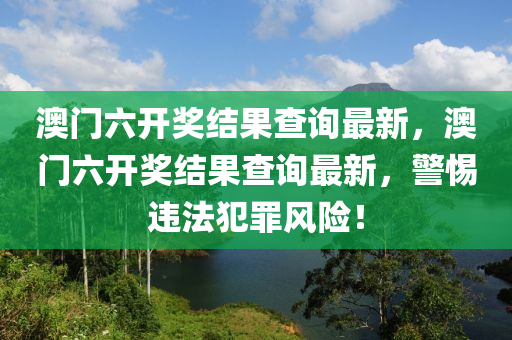 澳门六开奖结果查询最新，澳门六开奖结果查询最新，警惕违法犯罪风险！