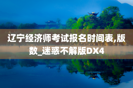 辽宁经济师考试报名时间表,版数_迷惑不解版DX4