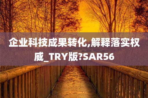 企业科技成果转化,解释落实权威_TRY版?SAR56