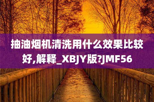 抽油烟机清洗用什么效果比较好,解释_XBJY版?JMF56
