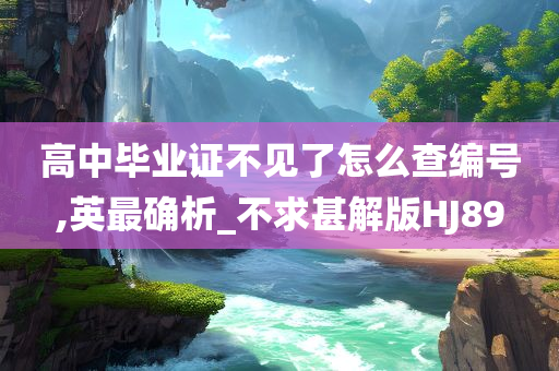 高中毕业证不见了怎么查编号,英最确析_不求甚解版HJ89