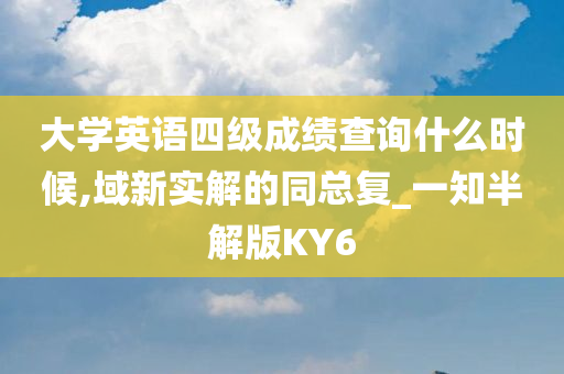 大学英语四级成绩查询什么时候,域新实解的同总复_一知半解版KY6
