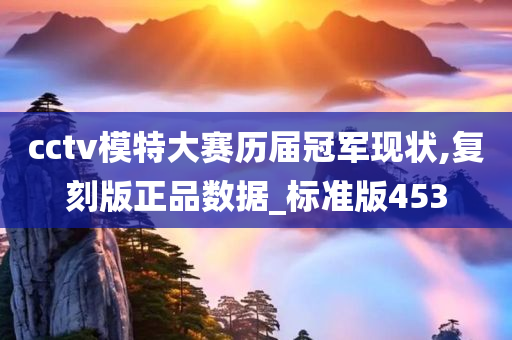 cctv模特大赛历届冠军现状,复刻版正品数据_标准版453今晚必出三肖2025_2025新澳门精准免费提供·精确判断