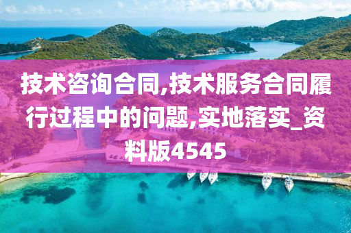 技术咨询合同,技术服务合同履行过程中的问题,实地落实_资料版4545