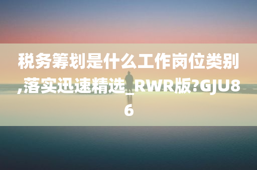 税务筹划是什么工作岗位类别,落实迅速精选_RWR版?GJU86