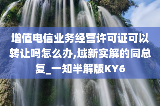 增值电信业务经营许可证可以转让吗怎么办,域新实解的同总复_一知半解版KY6