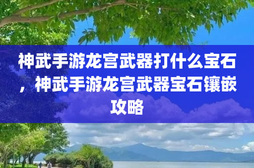 神武手游龙宫武器打什么宝石，神武手游龙宫武器宝石镶嵌攻略