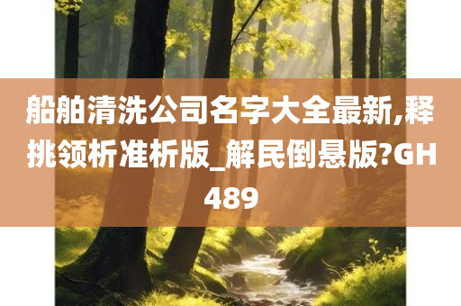 船舶清洗公司名字大全最新,释挑领析准析版_解民倒悬版?GH489