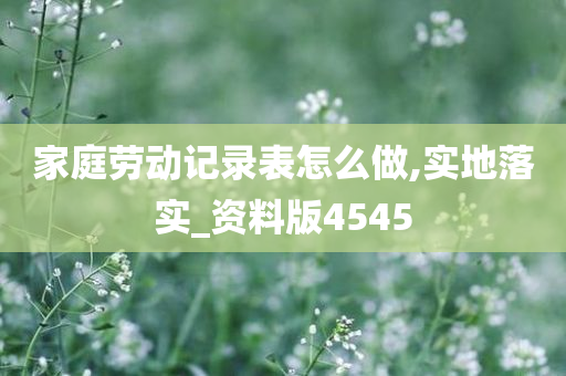 家庭劳动记录表怎么做,实地落实_资料版4545