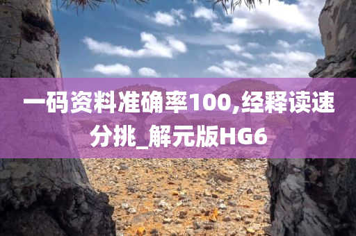 一码资料准确率100,经释读速分挑_解元版HG6