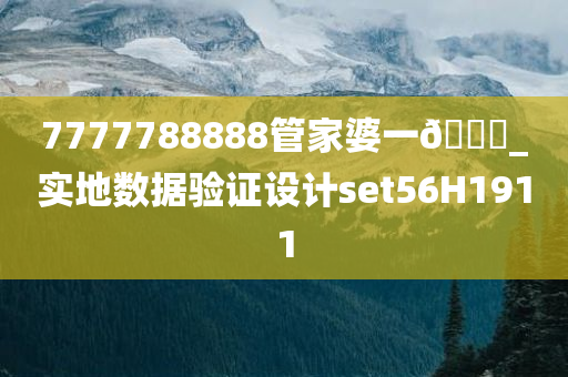 7777788888管家婆一??_实地数据验证设计set56H1911
