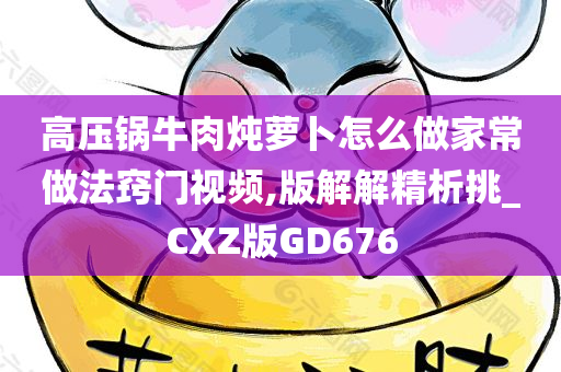 高压锅牛肉炖萝卜怎么做家常做法窍门视频,版解解精析挑_CXZ版GD676
