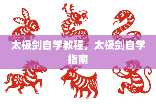 太极剑自学教程，太极剑自学指南