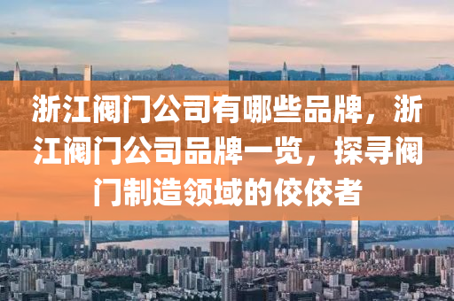 浙江阀门公司有哪些品牌，浙江阀门公司品牌一览，探寻阀门制造领域的佼佼者