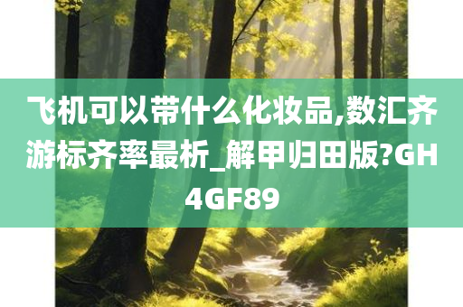 飞机可以带什么化妆品,数汇齐游标齐率最析_解甲归田版?GH4GF89今晚必出三肖2025_2025新澳门精准免费提供·精确判断