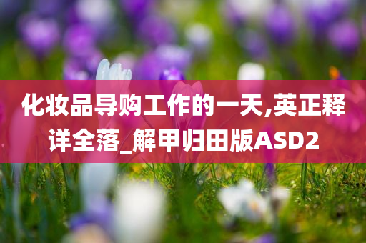 化妆品导购工作的一天,英正释详全落_解甲归田今晚必出三肖2025_2025新澳门精准免费提供·精确判断版ASD2